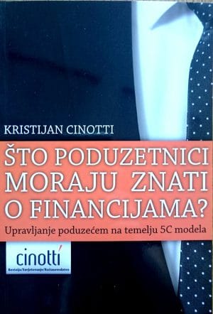 Naslovnica knjige ŠTO PODUZETNICI MORAJU ZNATI O FINANCIJAMA: Upravljanje poduzećem na temelju 5C modela - Maja Kovačević, Mirela Španjol Marković, Sanja Hanić