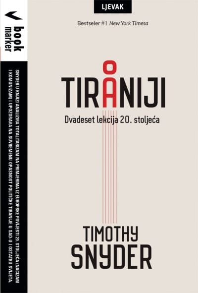 O tiraniji_MEP Naslovnica knjige O TIRANIJI: Dvadeset lekcija 20. stoljeća - Timothy Snyder