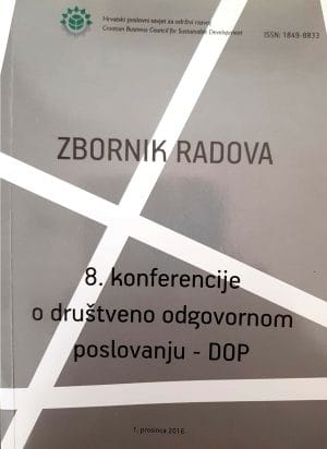 Naslovnica knjige ZBORNIK RADOVA 8. KONFERENCIJE O DRUŠTVENO ODGOVORNOM POSLOVANJU - DOP