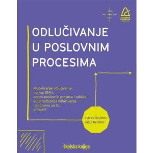 Odlučivanje u poslovnim procesima Naslovnica knjige ODLUČIVANJE U POSLOVNIM PROCESIMA: Modeliranje odlučivanja, norma DMN, odnos poslovnih procesa i odluka, automatizacija odlučivanja i